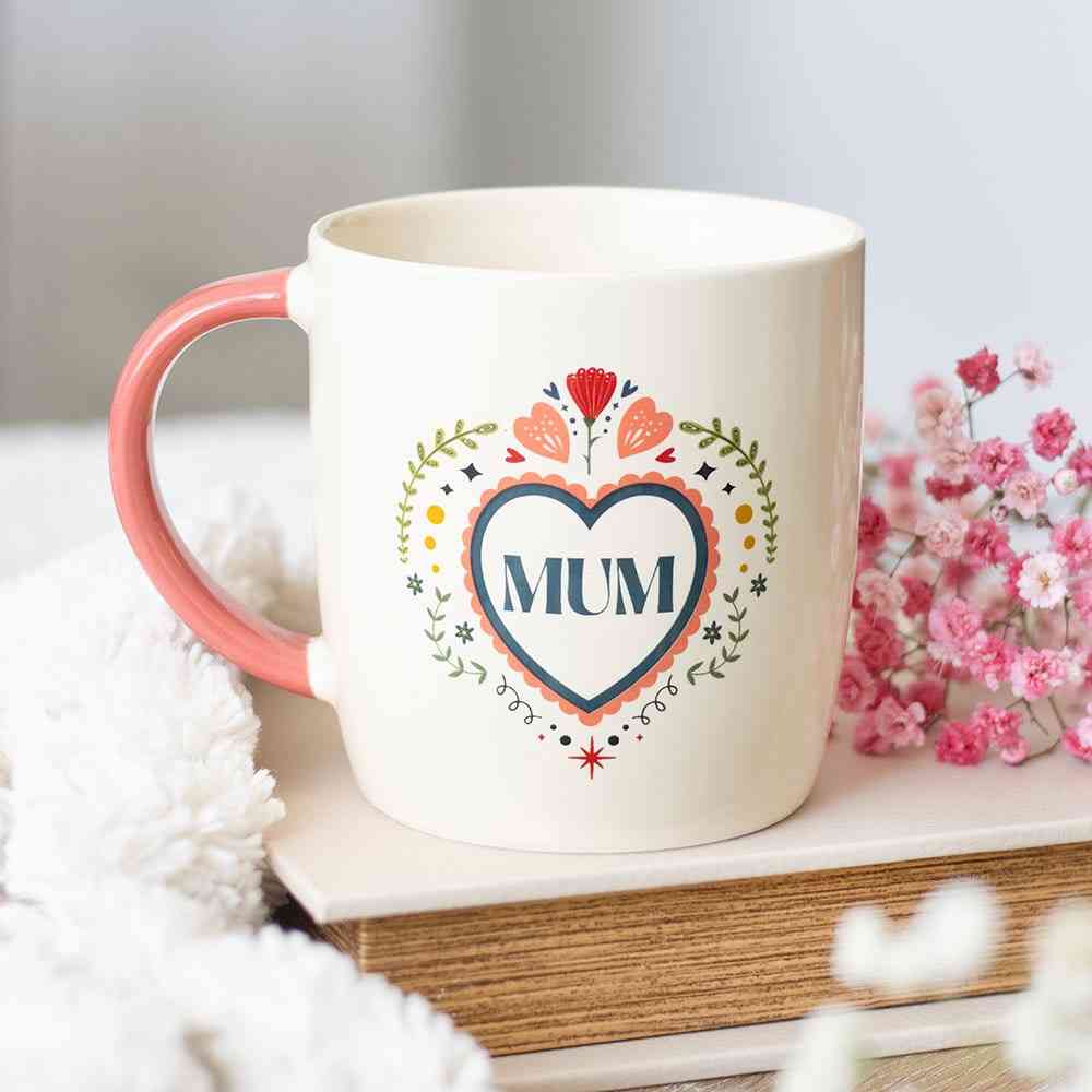 Something Different - Mum Folk Heart Tasse - Mehrfarben